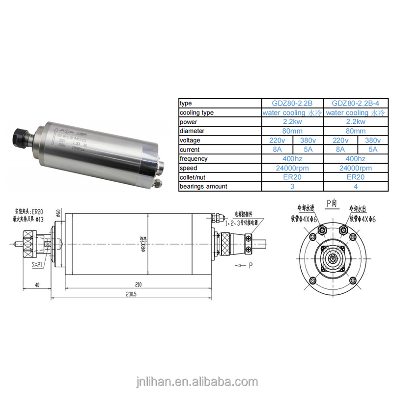2.2KW 220V Water Cooled CNC Ro - 2.2Kw Water Cooled Spindle Kit Vfd recension och pris